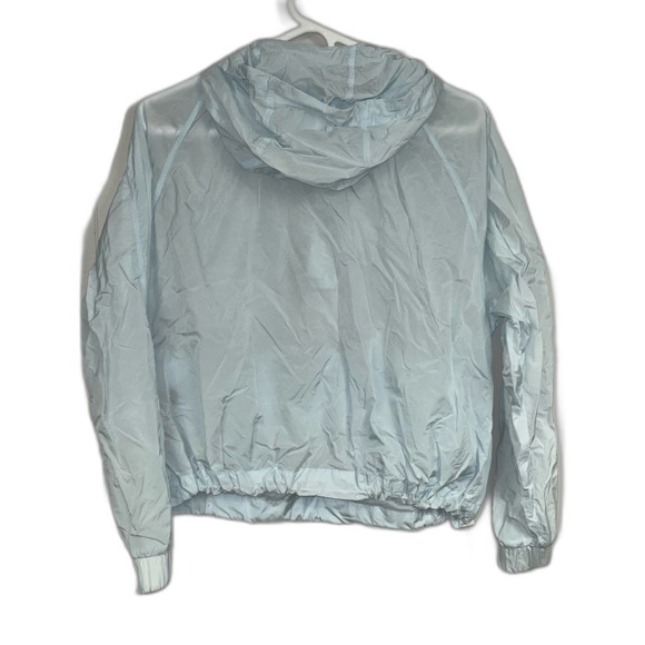 Adidas Woman’s Cropped Wind.rdy Sheer Packable Windbreaker Lite Blue Size XS - Picture 4 of 11